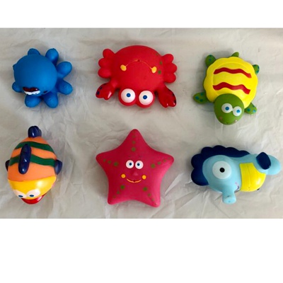 DQTYE 6Pcs Bath Toy Floating Sea Animal, Baby Soft Squirt Bathing Toys Bathtub Cartoon PU Rubber Water Game Baby Floating Bath Toys For Kids Toddlers