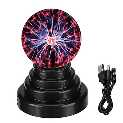DQTYE Plasma Ball 3 Inch Touch Sensitive Lightning Effects Globe Portable USB/Battery Plasma Lamp for Home Office Party Decoration