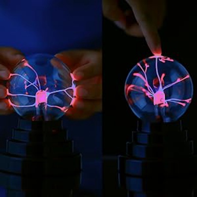 DQTYE Plasma Ball 3 Inch Touch Sensitive Lightning Effects Globe Portable USB/Battery Plasma Lamp for Home Office Party Decoration