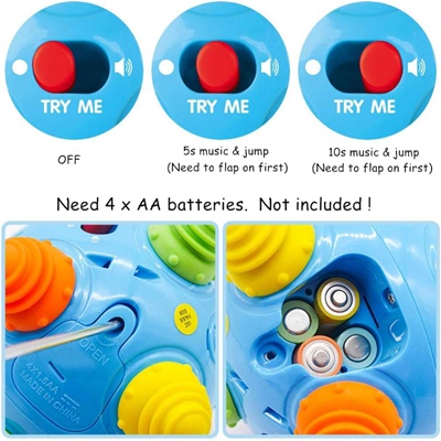 DQTYE Baby Bouncing Jumping Sensory Ball Music Shake Dancing Ball Activation Developmental Toy for Boy and Girl