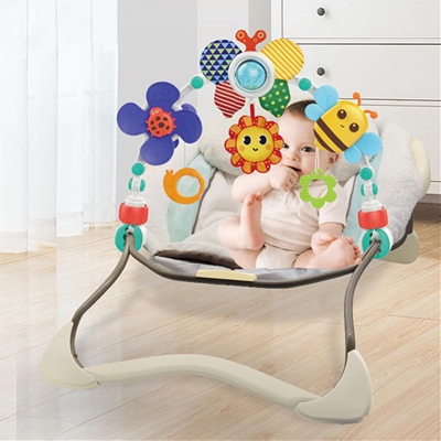 DQTYE Baby Stroll Activity Pram with Foldable Play Arch and Rattle Toy for 6-12 Months Travel